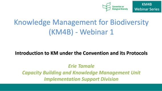 KM4B Webinar Series | Convention On Biological Diversity